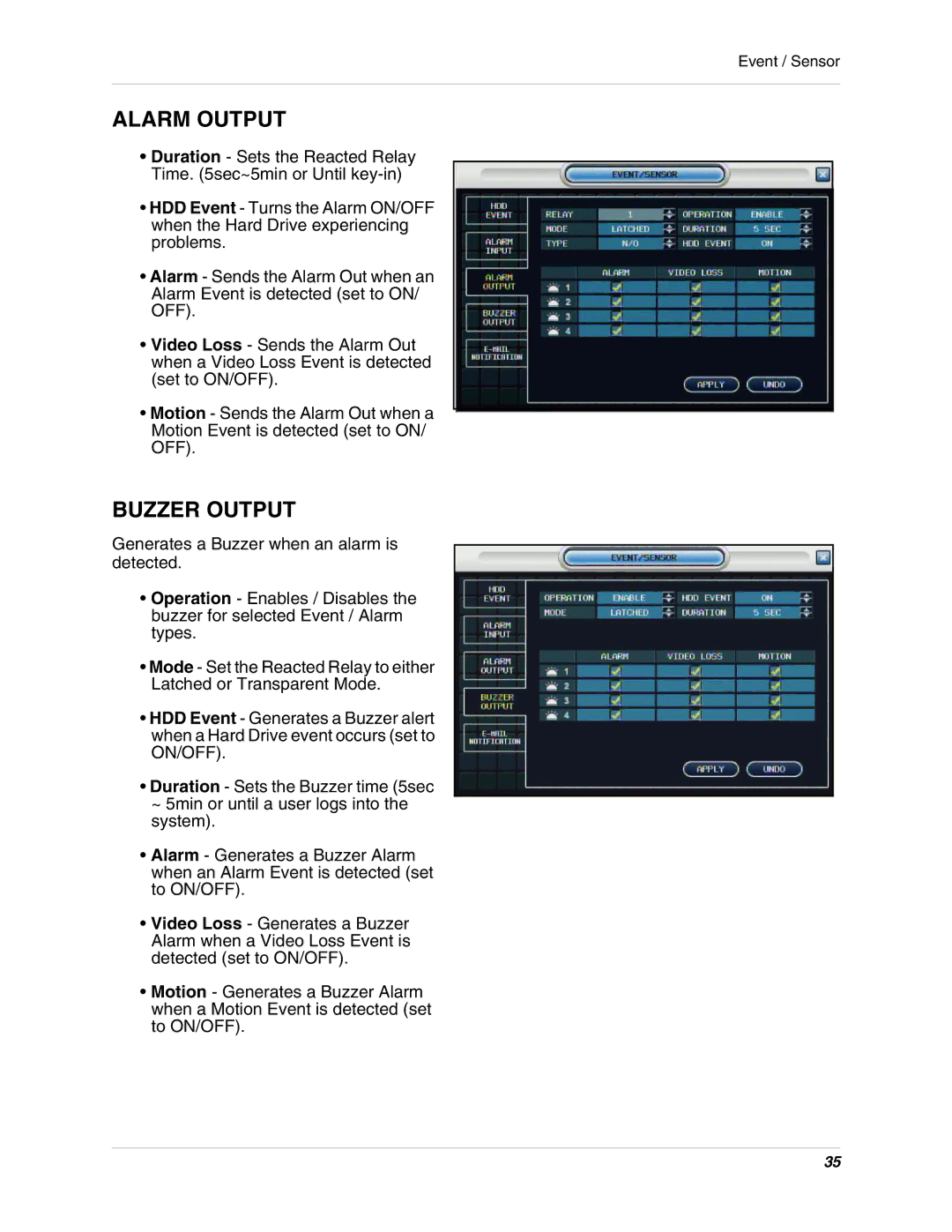 Digimerge DHU104 instruction manual Buzzer Output 