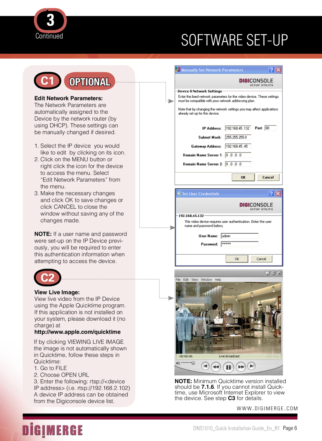 Digimerge DNS1010 manual C1 Optional, View Live Image 