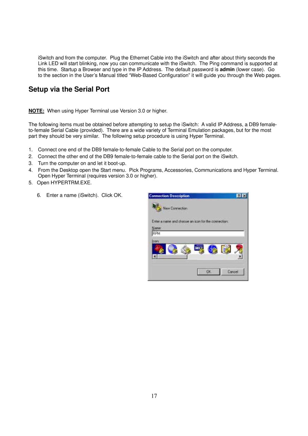 DigiPower ePowerSwitch user manual Setup via the Serial Port 