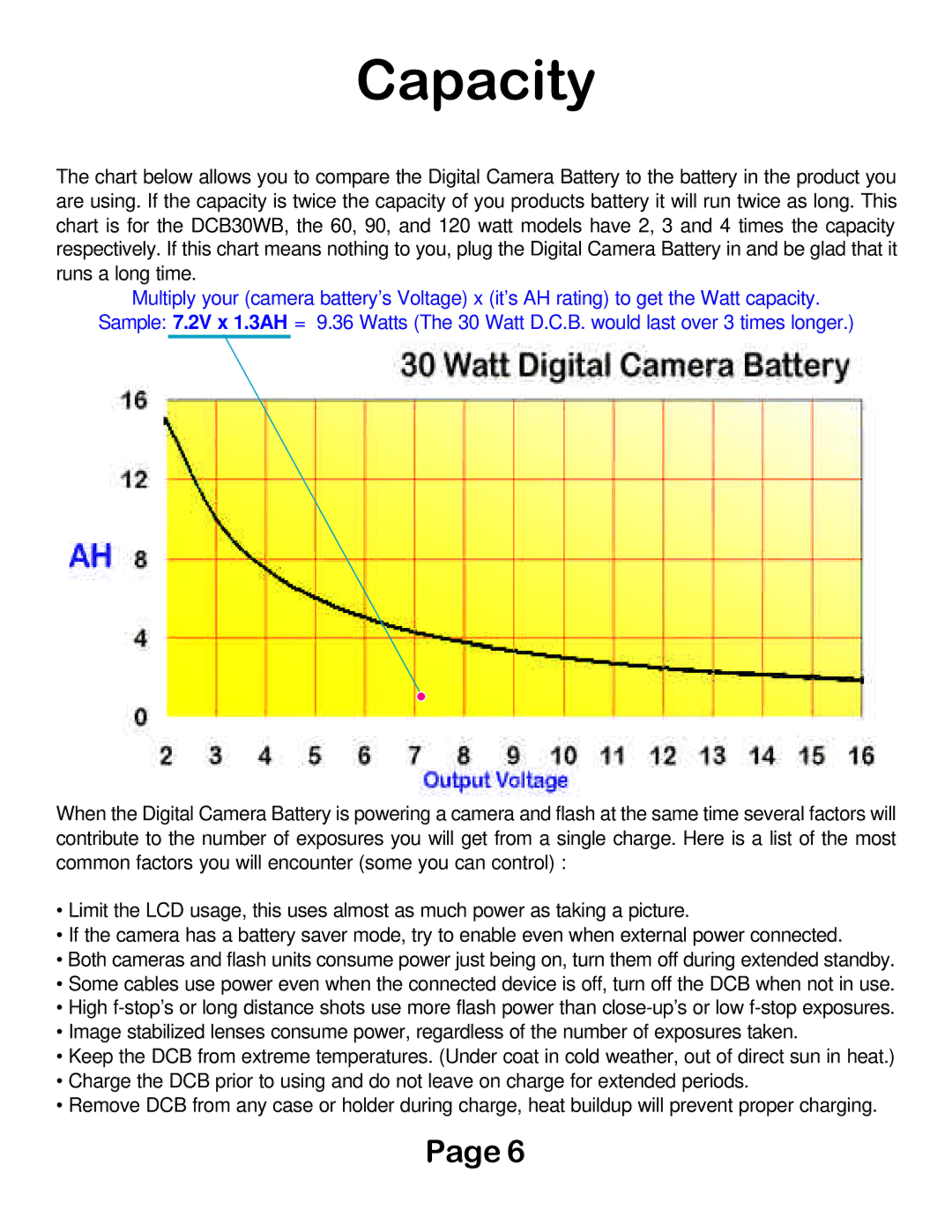 Digital Camera Battery DCB30WB manual Capacity 