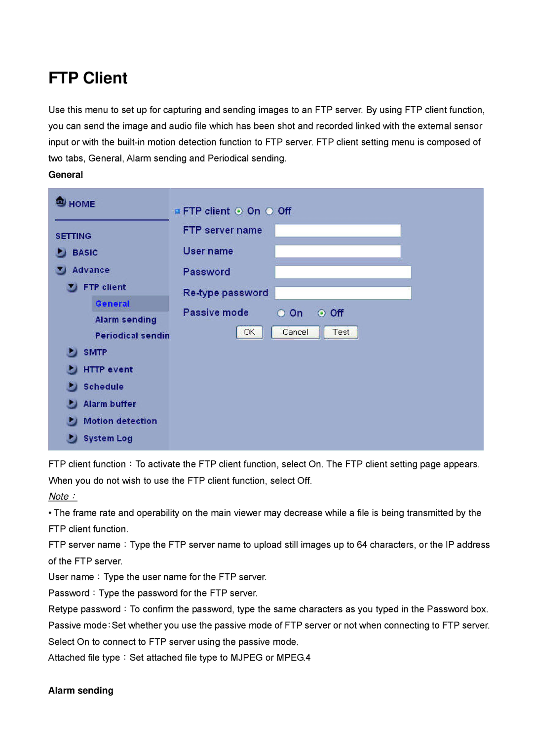 Digital Data Communications FCS-4100, FCS-4500, FCS-4300, FCS-4400, FCS-4200, FCS-4000 manual FTP Client, Alarm sending 