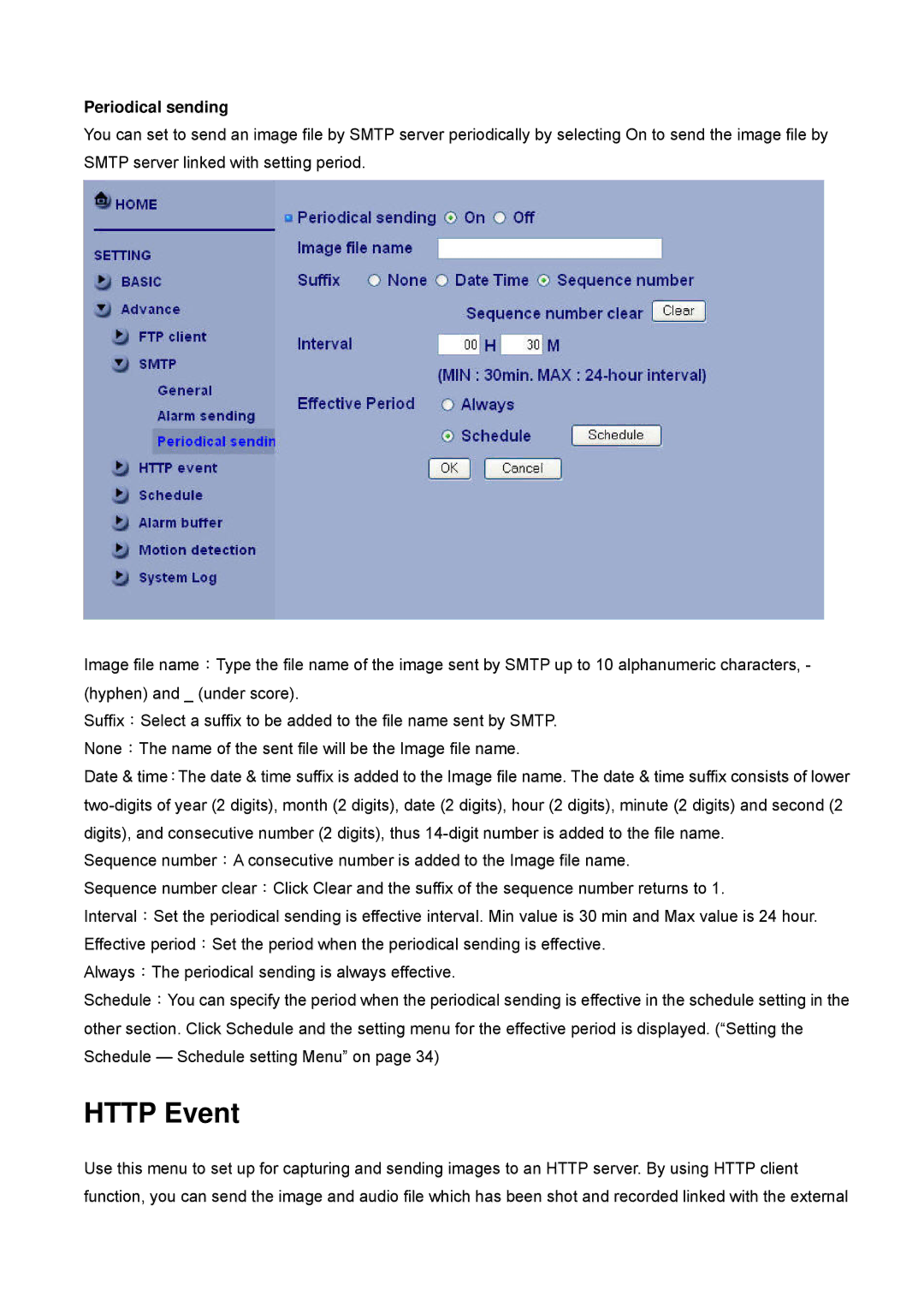 Digital Data Communications FCS-4000, FCS-4500, FCS-4300, FCS-4400, FCS-4200, FCS-4100 manual Http Event, Periodical sending 