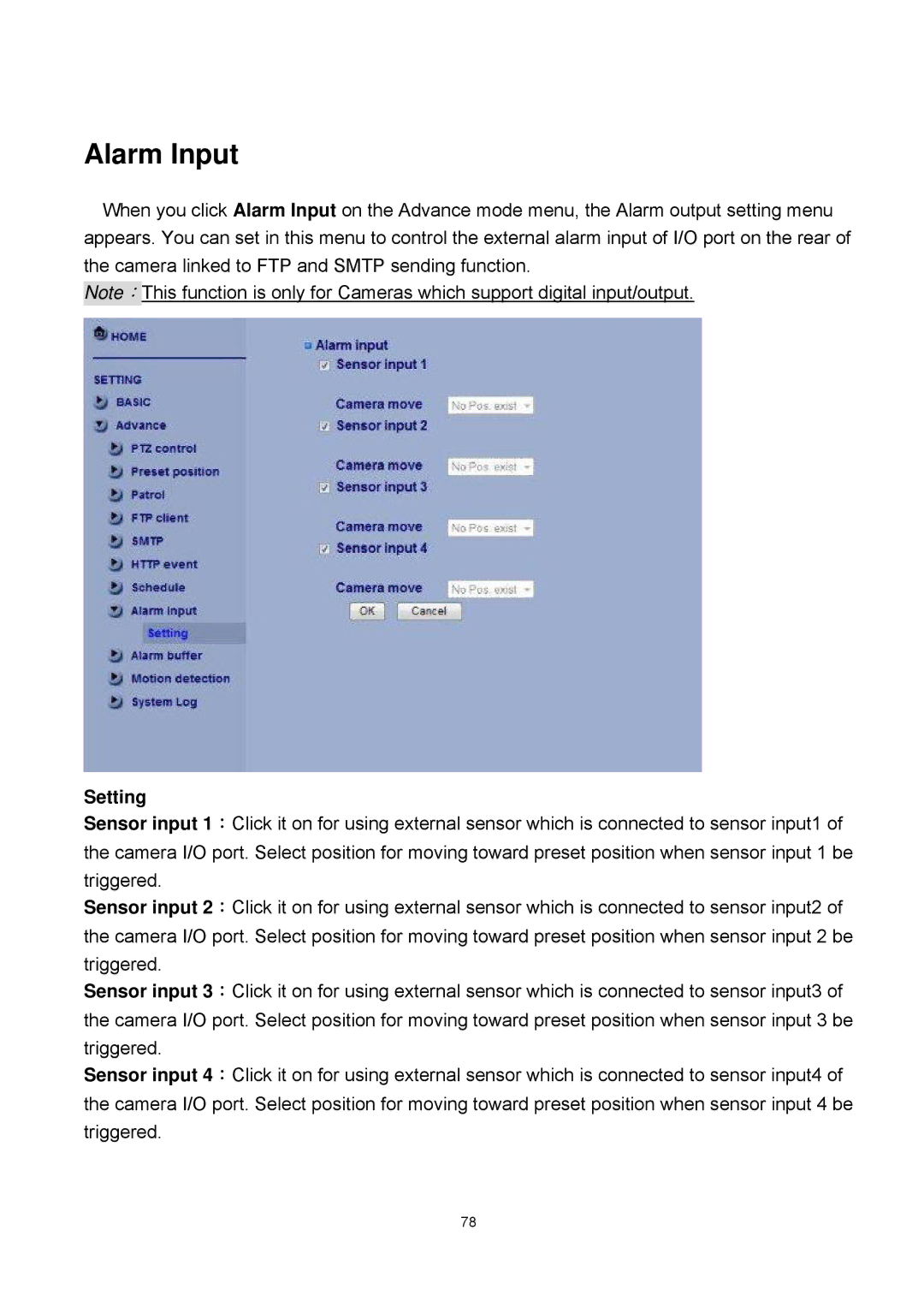 Digital Data Communications FCS-4200, FCS-4500, FCS-4300, FCS-4400, FCS-4100, FCS-4000 manual Alarm Input, Setting 