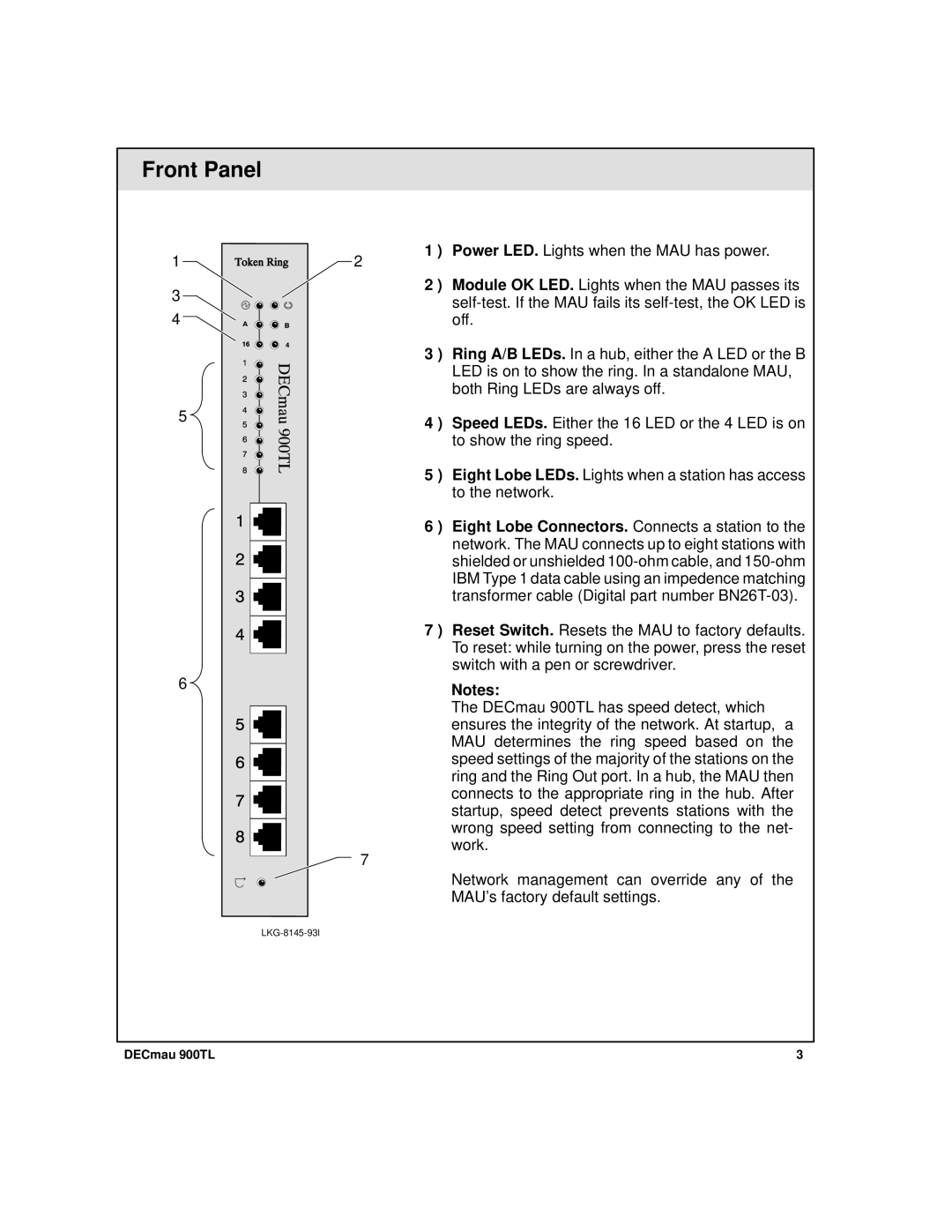 Digital Media 900TL manual Front Panel 