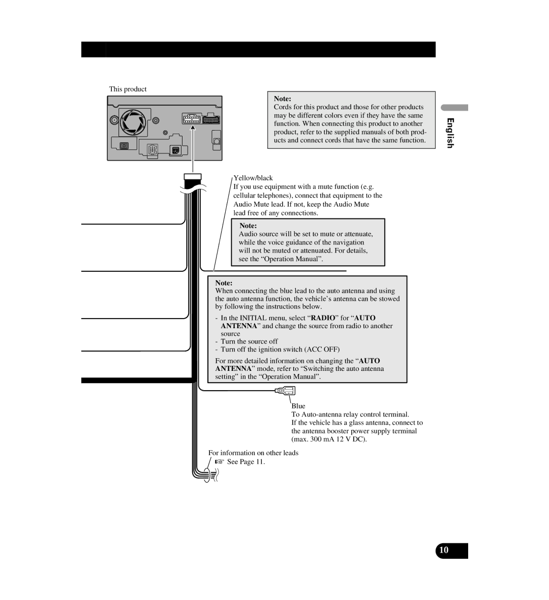 Digital Media AVIC-D1 installation manual For information on other leads See 