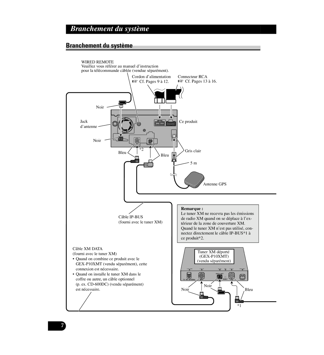 Digital Media AVIC-D1 installation manual Branchement du système, Cf. Pages 9 à 