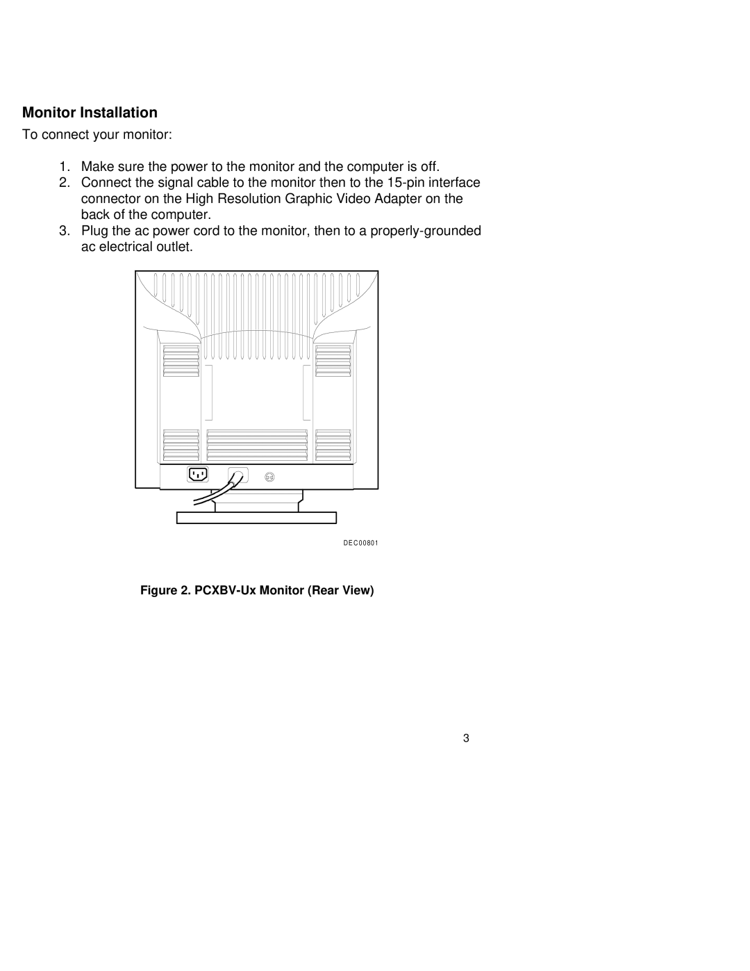 Digital Networks North America manual Monitor Installation, PCXBV-Ux Monitor Rear View 