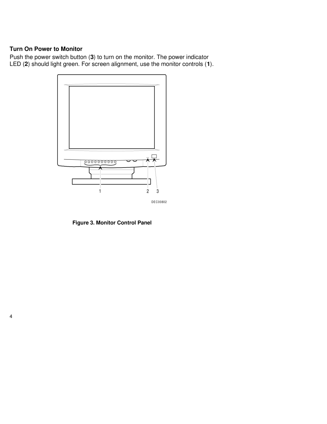 Digital Networks North America PCXBV-Ux manual Turn On Power to Monitor, Monitor Control Panel 