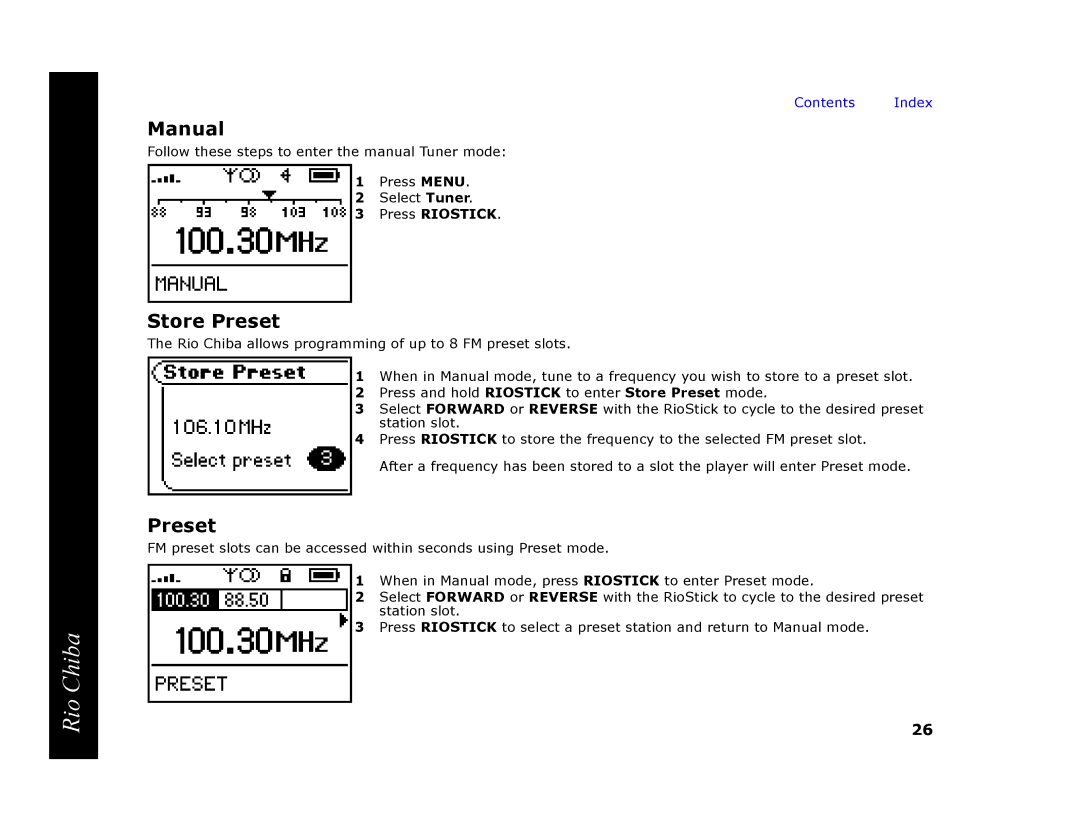 Digital Networks North America Rio Chiba manual Manual, Preset 