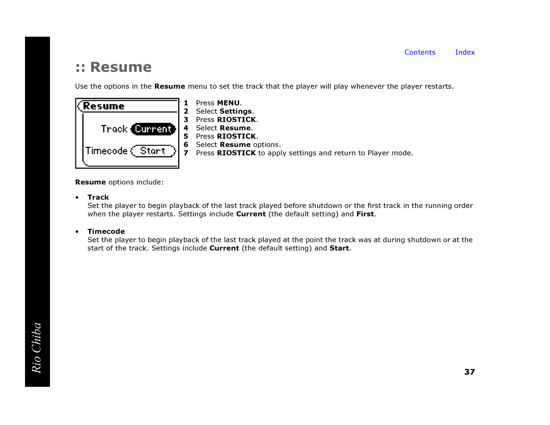 Digital Networks North America Rio Chiba manual Resume, Timecode 