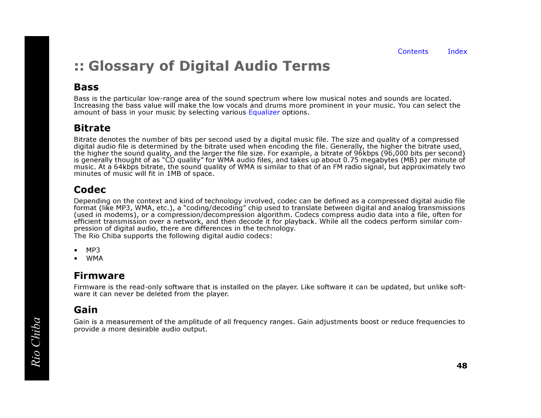 Digital Networks North America Rio Chiba manual Glossary of Digital Audio Terms 