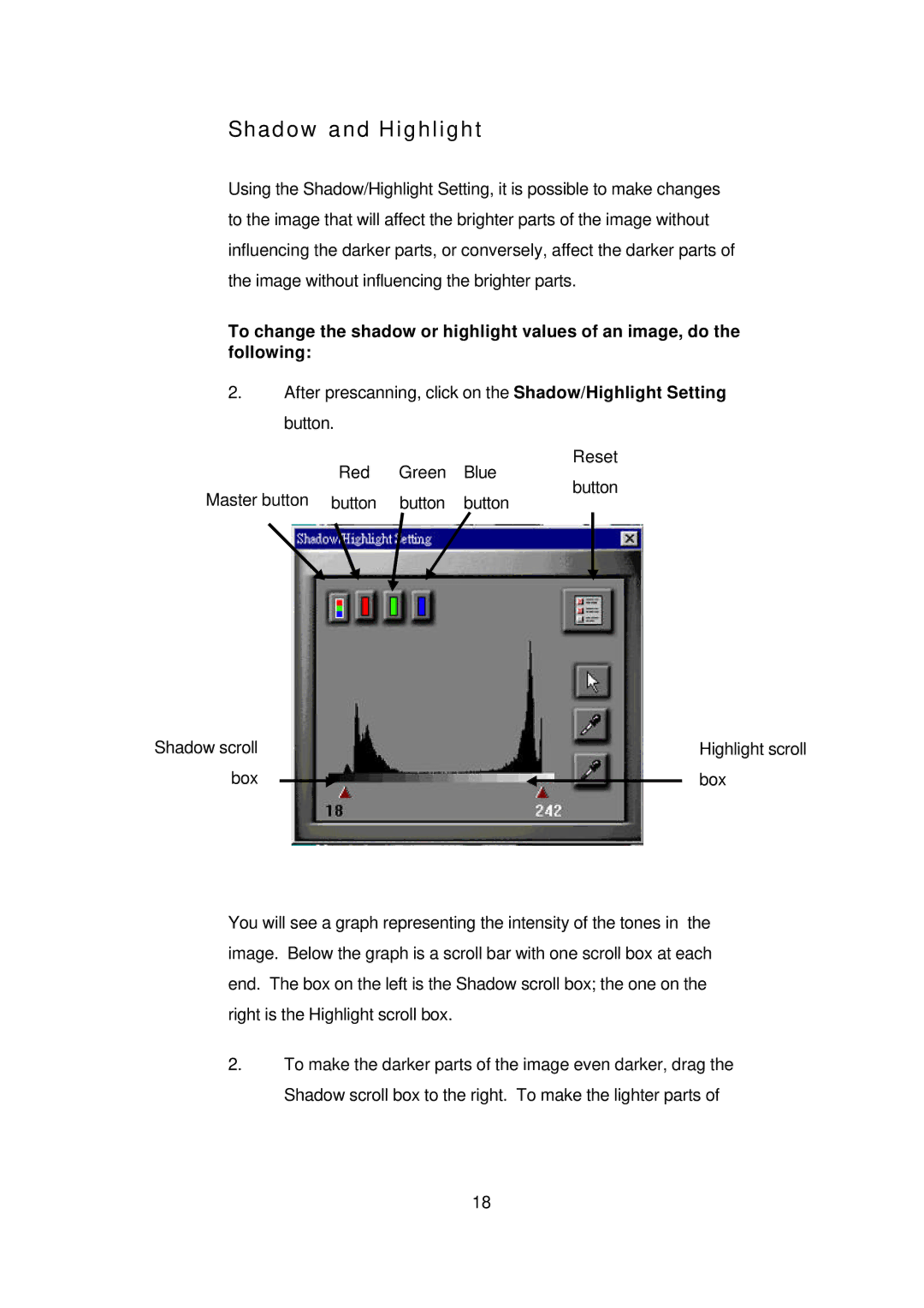 Digital Research Technologies DRSCAN36EPPR user manual Shadow and Highlight 