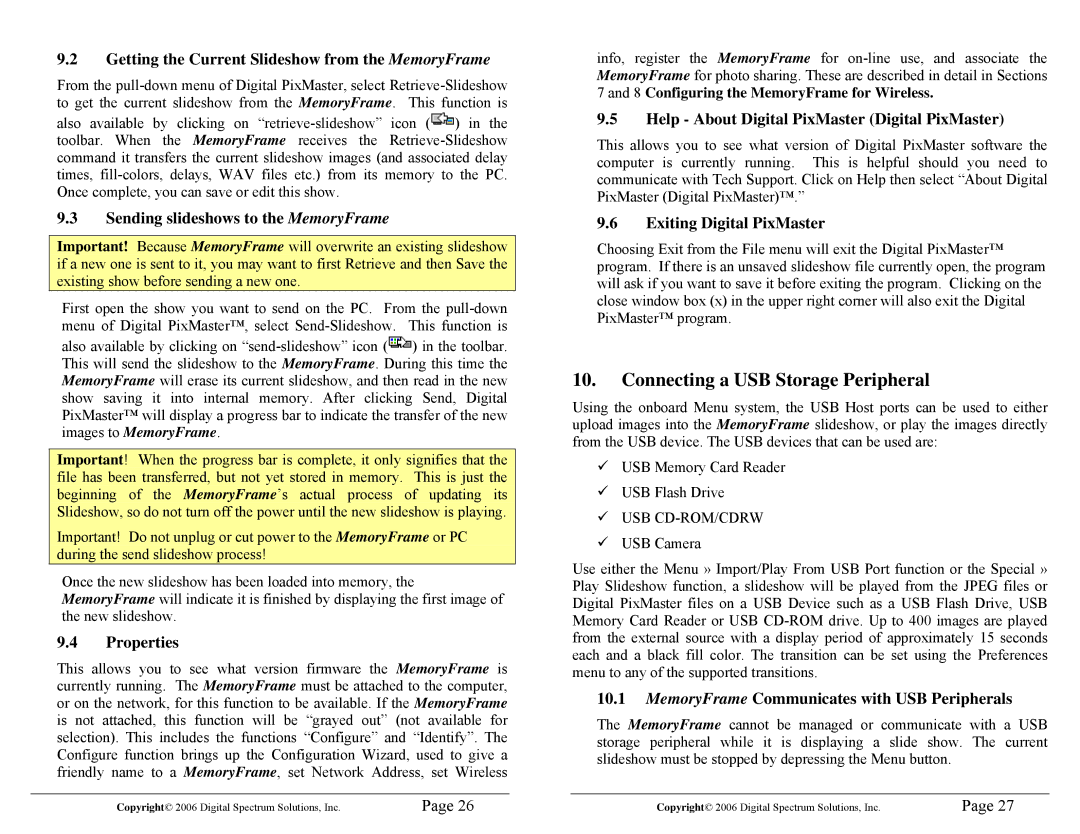 Digital Spectrum 1862-MF-61-7 manual Connecting a USB Storage Peripheral 