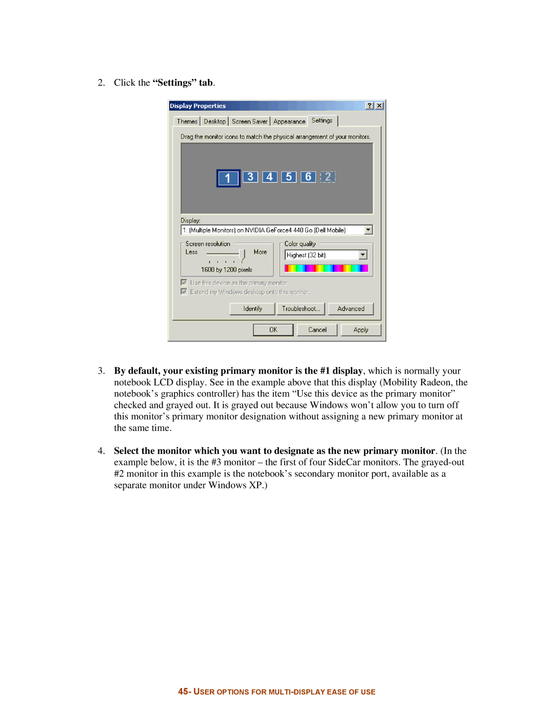 Digital Tigers SideCar MMS Series manual User Options for MULTI-DISPLAY Ease of USE 