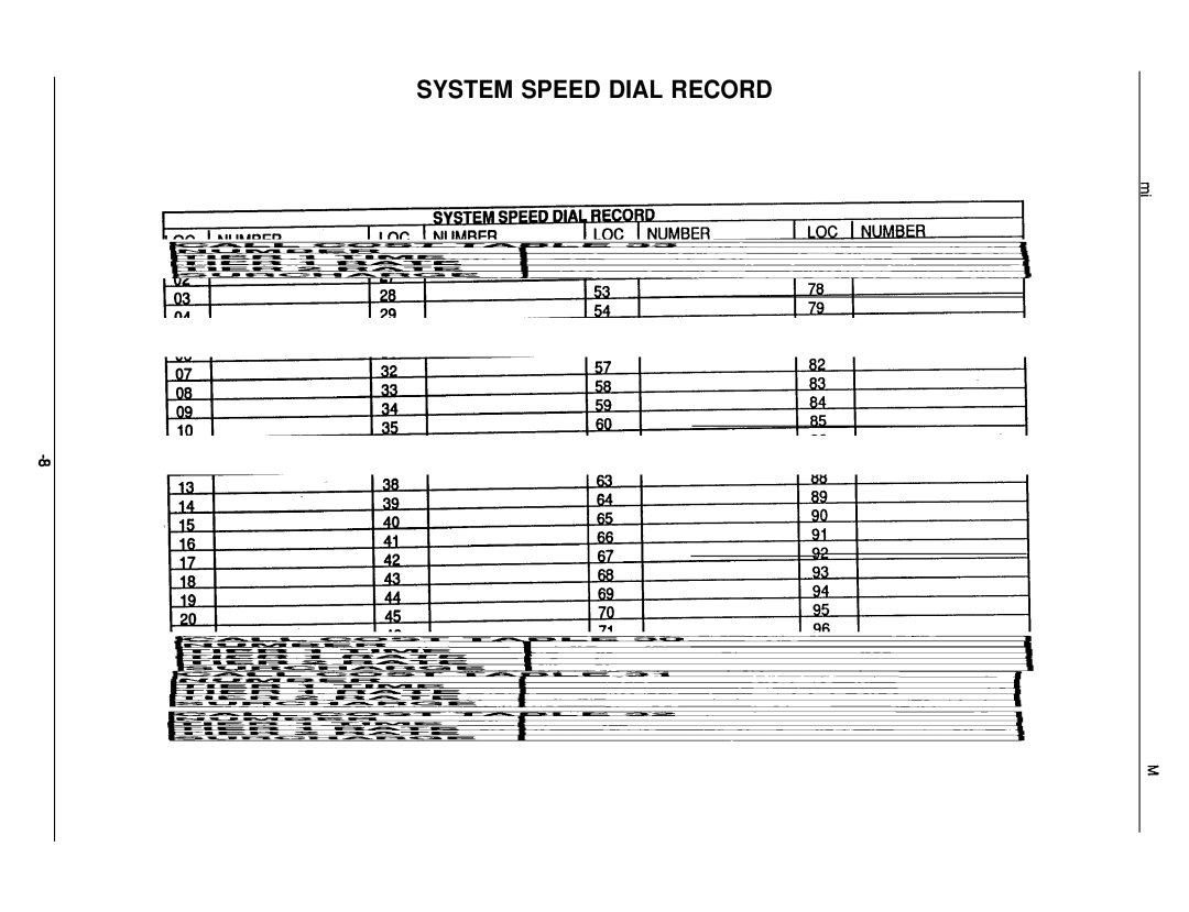 DigiTech C0408 system manual System Speed Dial Record 