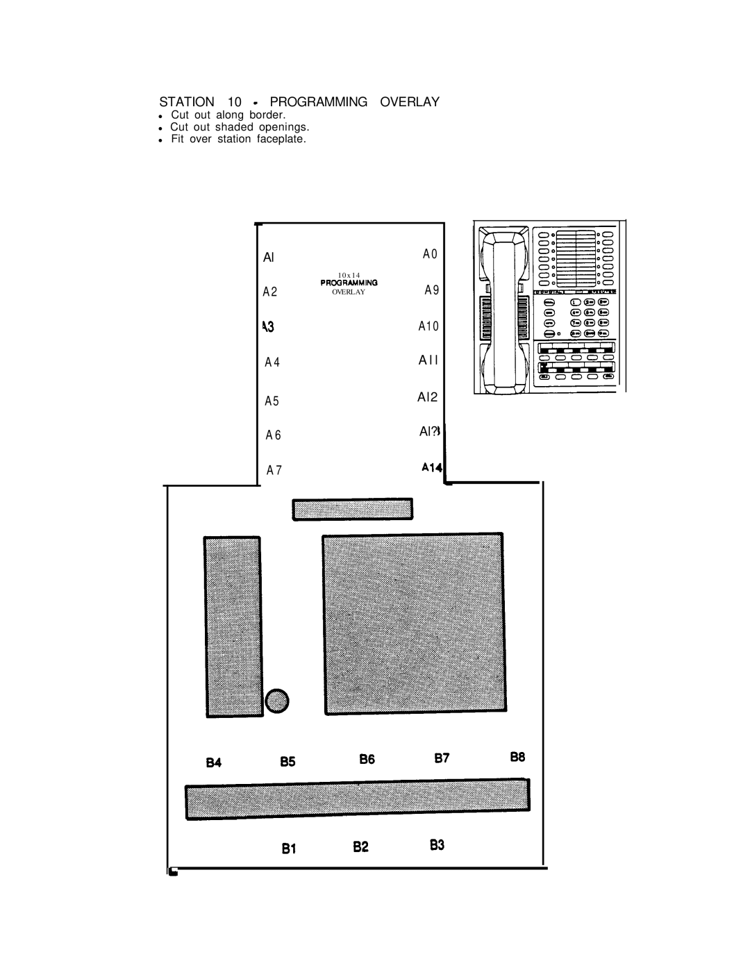 DigiTech C0408 system manual Station 10 Programming Overlay, A10 Al2 Al? All Bl8283 