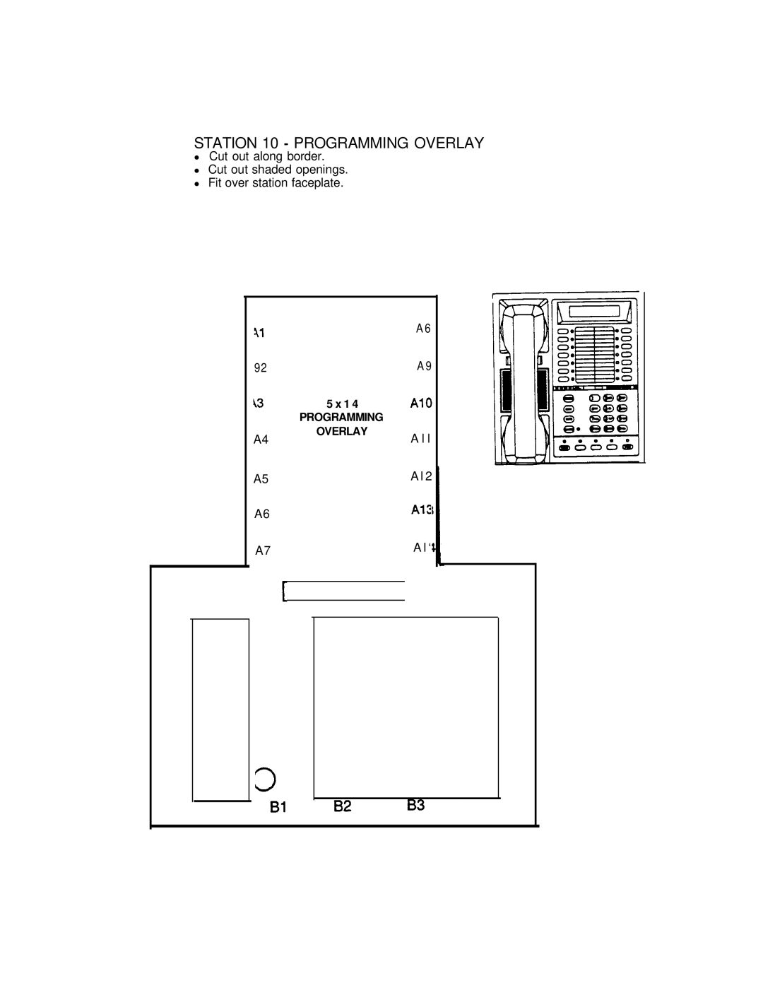 DigiTech C0408 system manual Station 10 Programming Overlay 