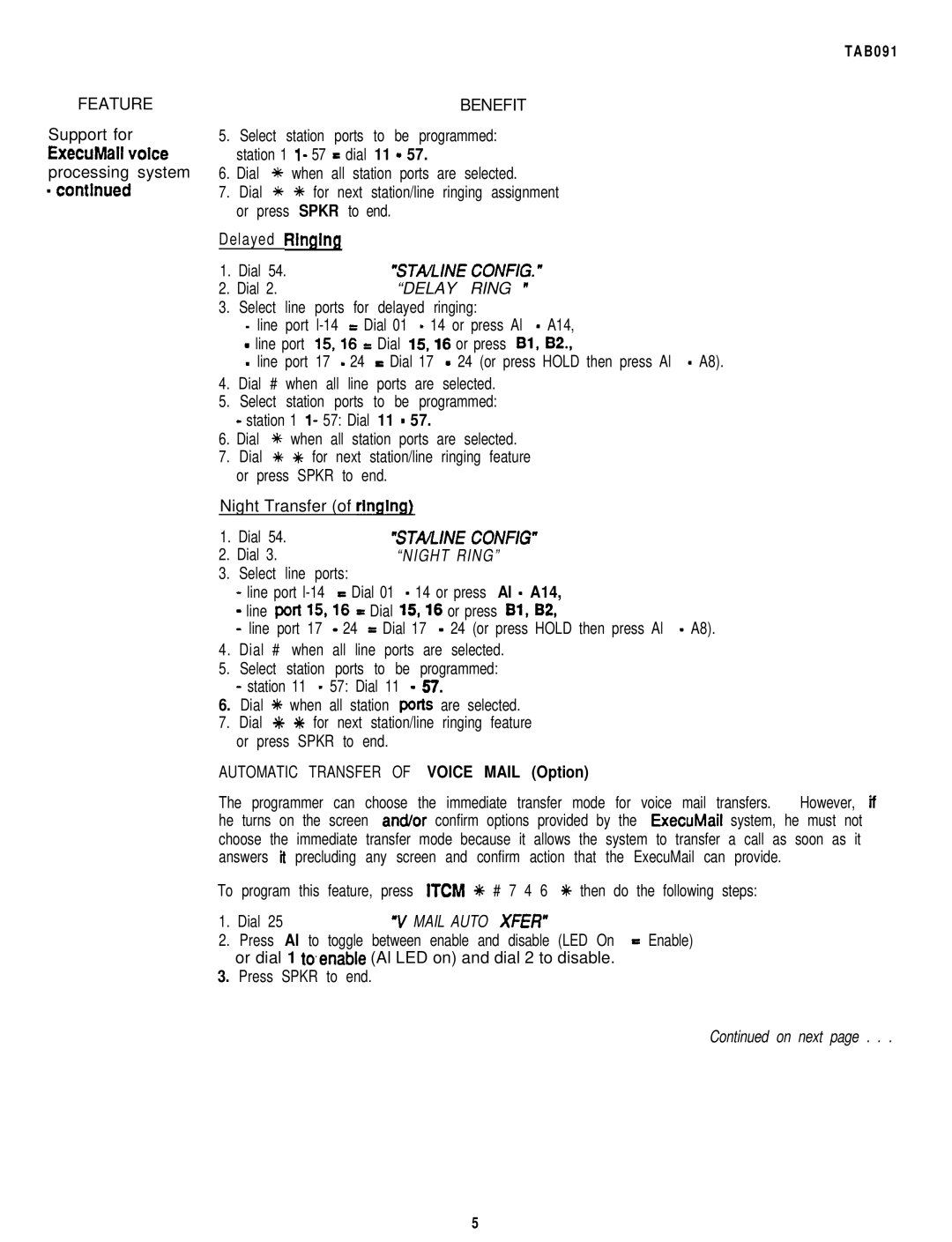 DigiTech C0408 system manual Feature, Support for ExecuMall voice processing system, Benefit 