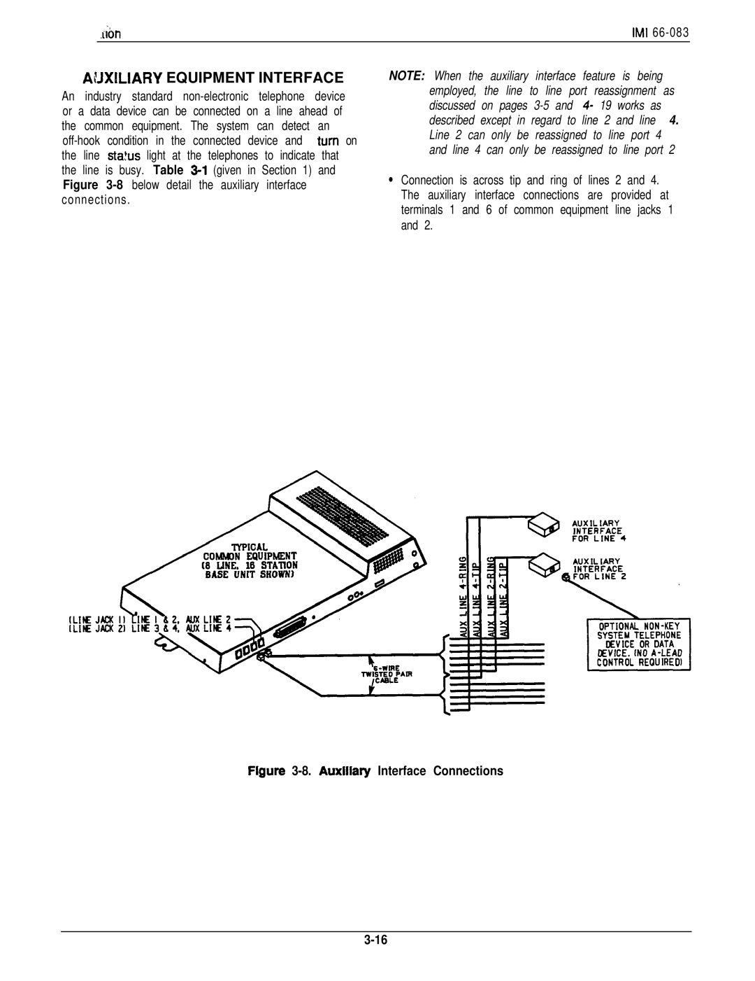 DigiTech C0408 system manual AtJXILIARY Equipment Interface, Ilon, Flgurs 3-8. Auxiliary Interface Connections 