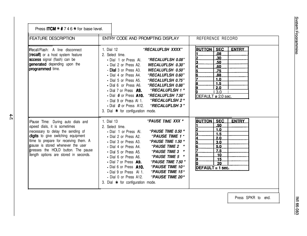 DigiTech C0408 system manual Feature Description Entry Code and Prompting Display 