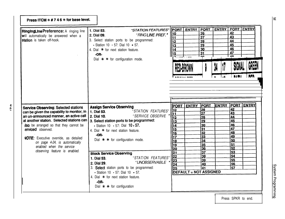 DigiTech C0408 system manual Ring Line Pref, Select station ports to be programmed Station 10 57 Dial 10 