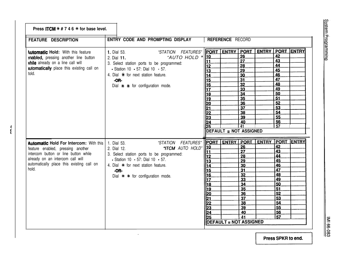 DigiTech C0408 system manual Press Itcm % # 7 4 6 +# for base level, Wtomatlc, Station Features, Auto Hold 