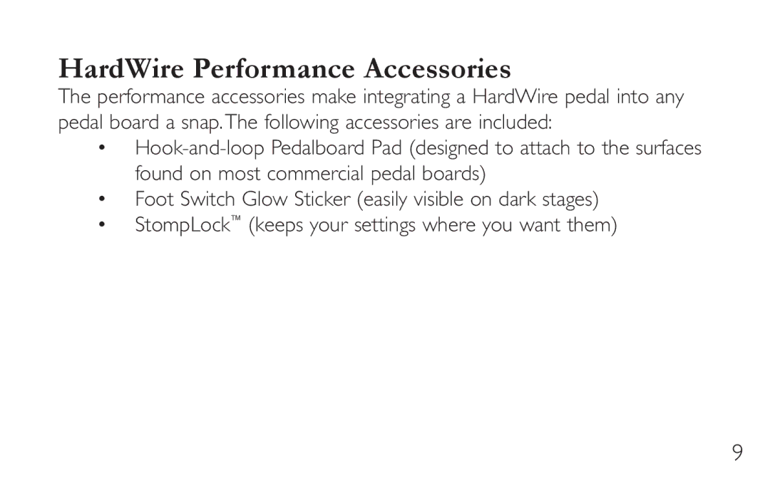 DigiTech CM-2 manual HardWire Performance Accessories 