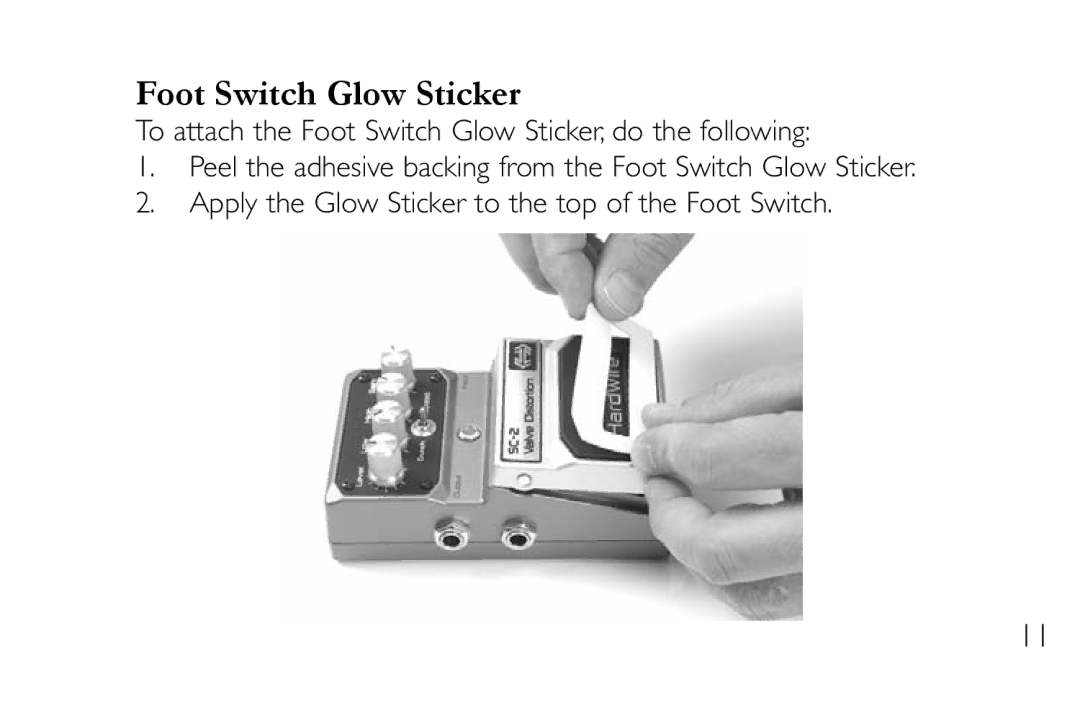 DigiTech CM-2 manual Foot Switch Glow Sticker 