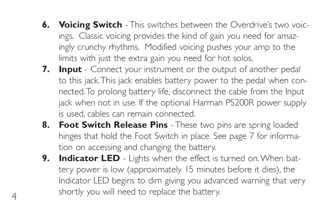 DigiTech CM-2 manual  shortly you will need to replace the battery 