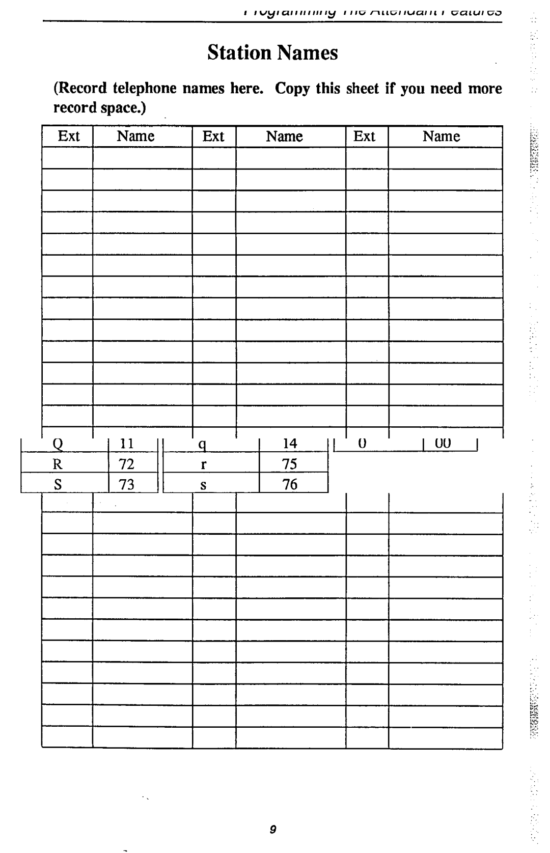 DigiTech CO408 manual Station Names 