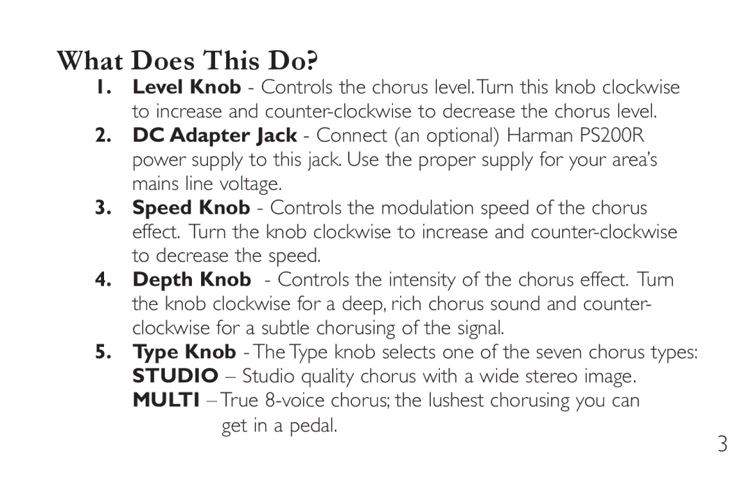 DigiTech CR-7 manual What Does This Do? 