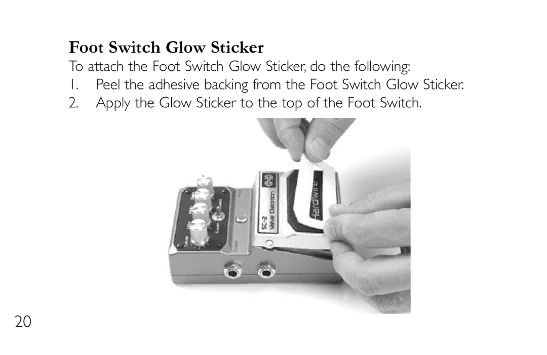 DigiTech DL-8 manual Foot Switch Glow Sticker 