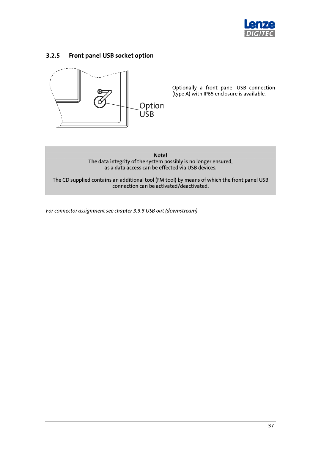 DigiTech MP 600-9000 DVI manual Front panel USB socket option 