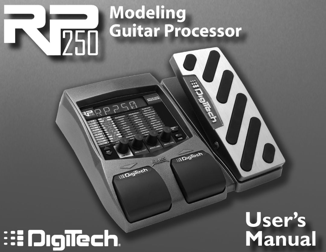 DigiTech RP250 user manual User’s Manual 