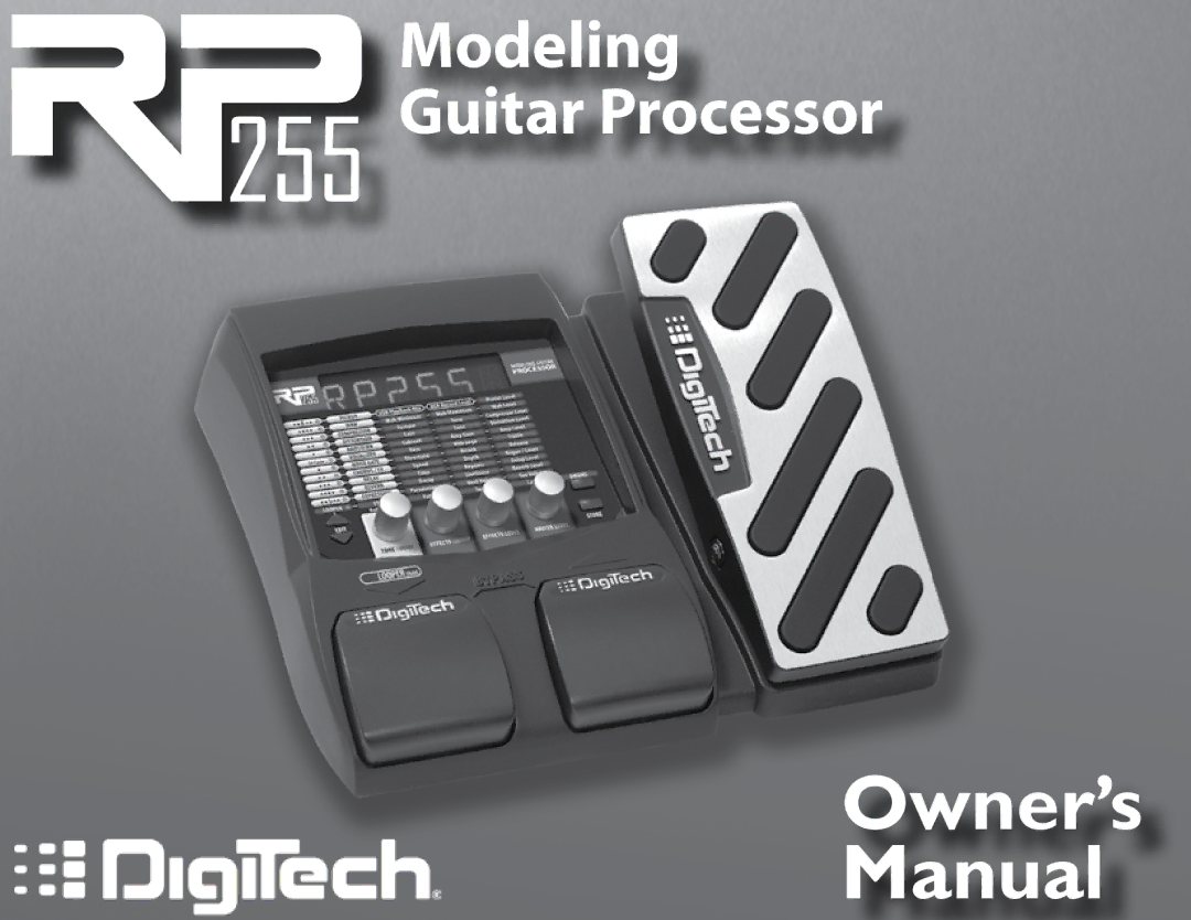 DigiTech RP255 owner manual Modeling Guitar Processor 