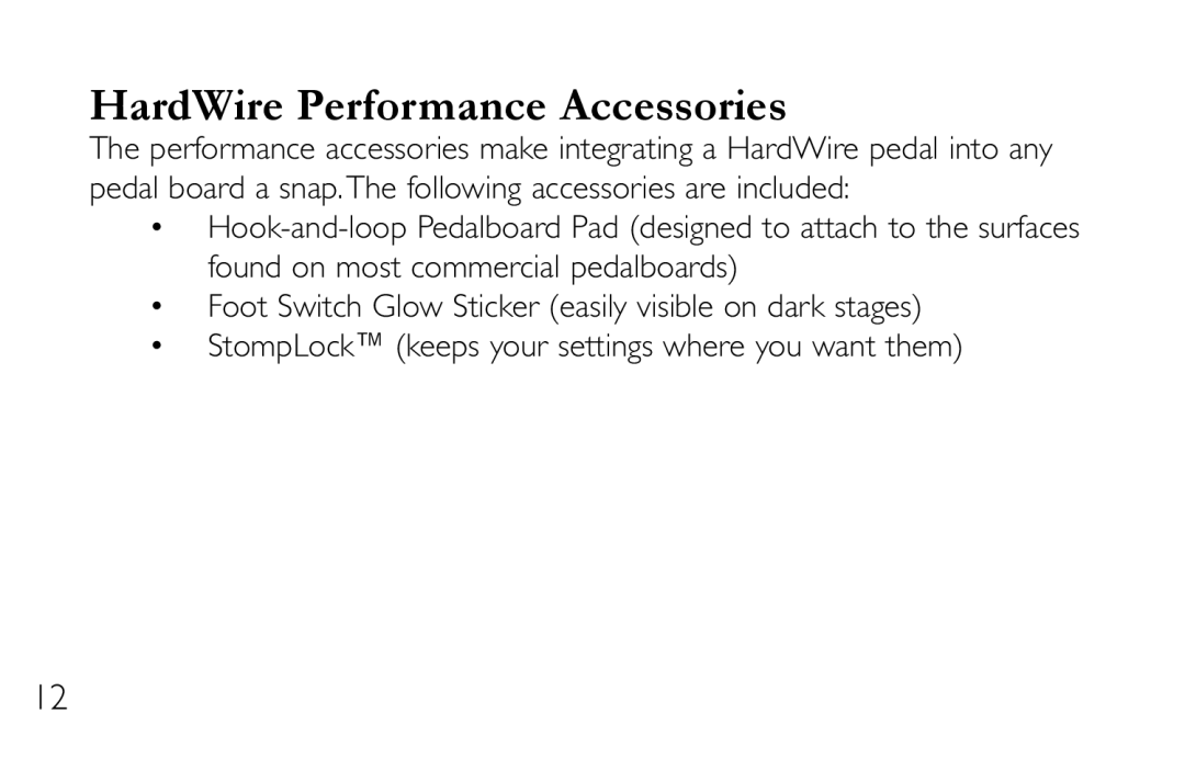 DigiTech RV-7 manual HardWire Performance Accessories 