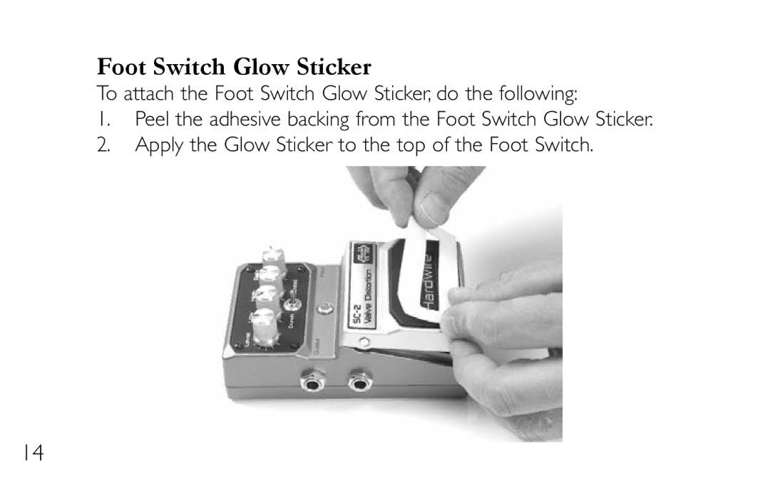 DigiTech RV-7 manual Foot Switch Glow Sticker 