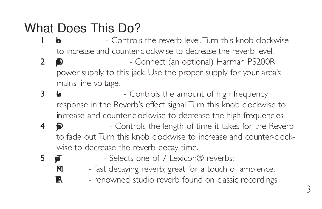 DigiTech RV-7 manual What Does This Do? 