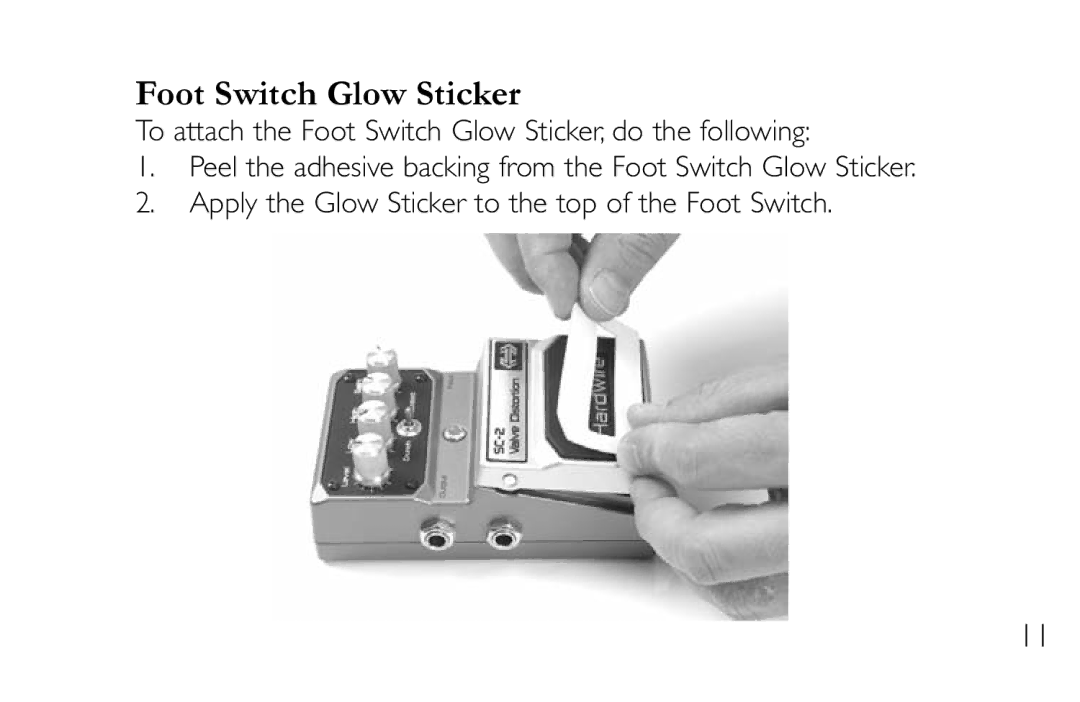 DigiTech SC-2 manual Foot Switch Glow Sticker 