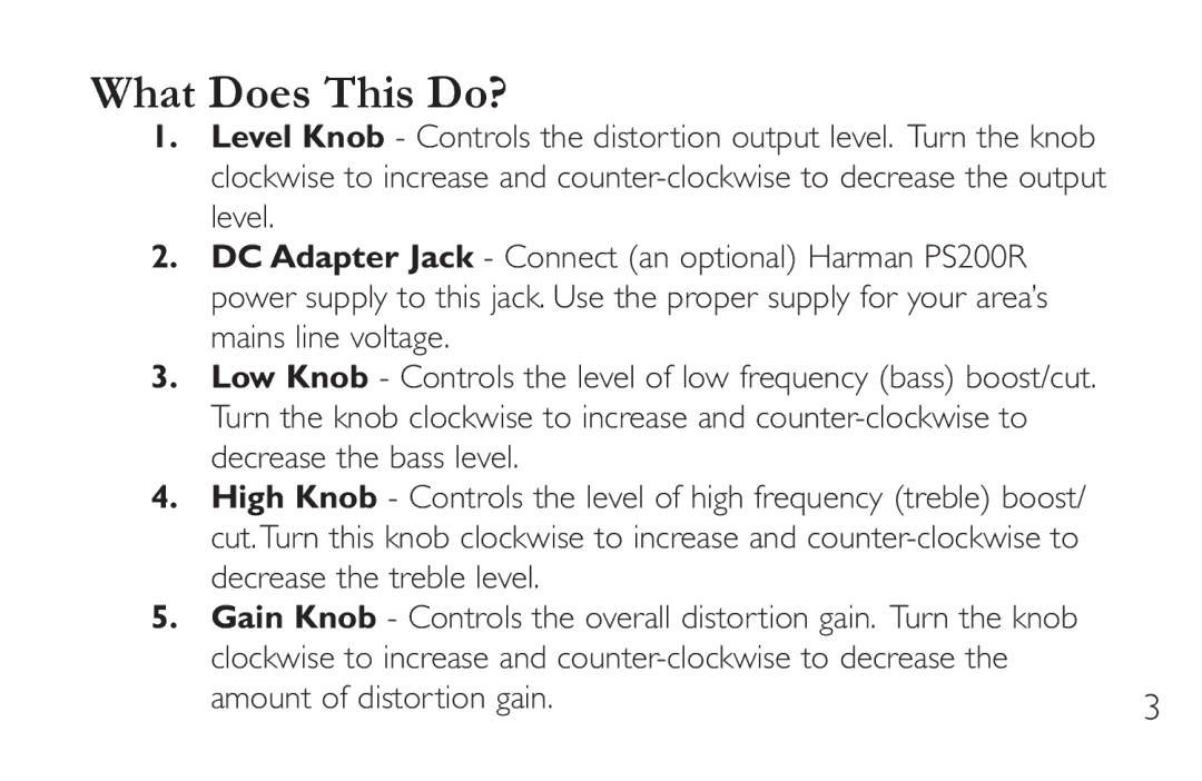 DigiTech SC-2 manual What Does This Do? 