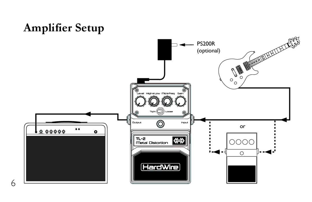 DigiTech TL-2 manual Amplifier Setup 