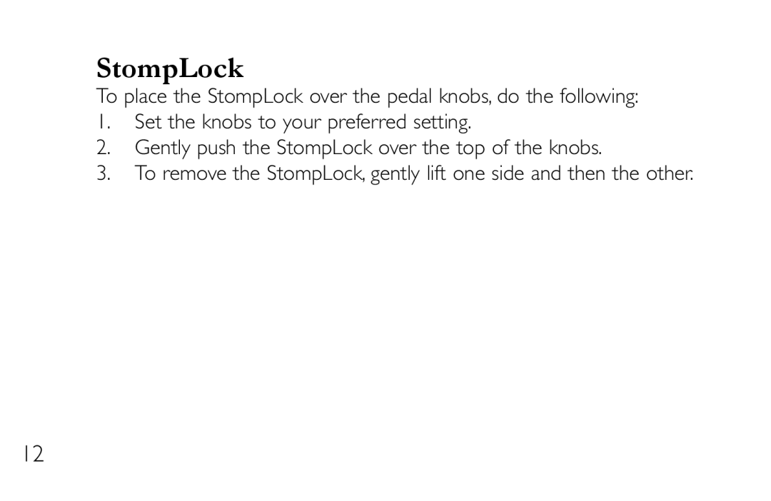 DigiTech TL-2 manual StompLock 