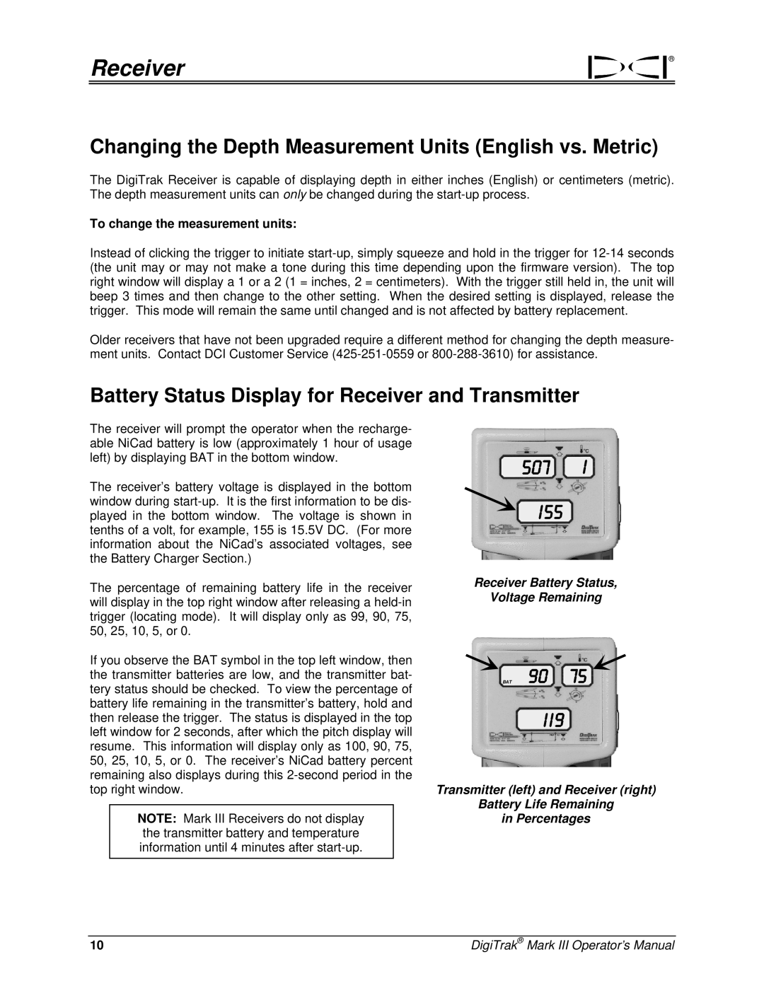 Digitrex 3-3000-00a-F manual Changing the Depth Measurement Units English vs. Metric, To change the measurement units 