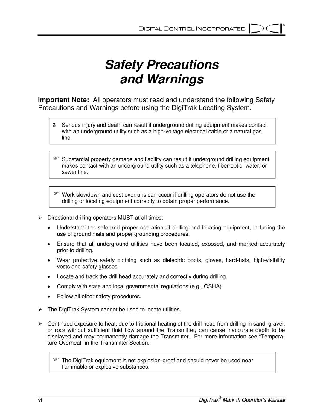 Digitrex 3-3000-00a-F manual Safety Precautions 