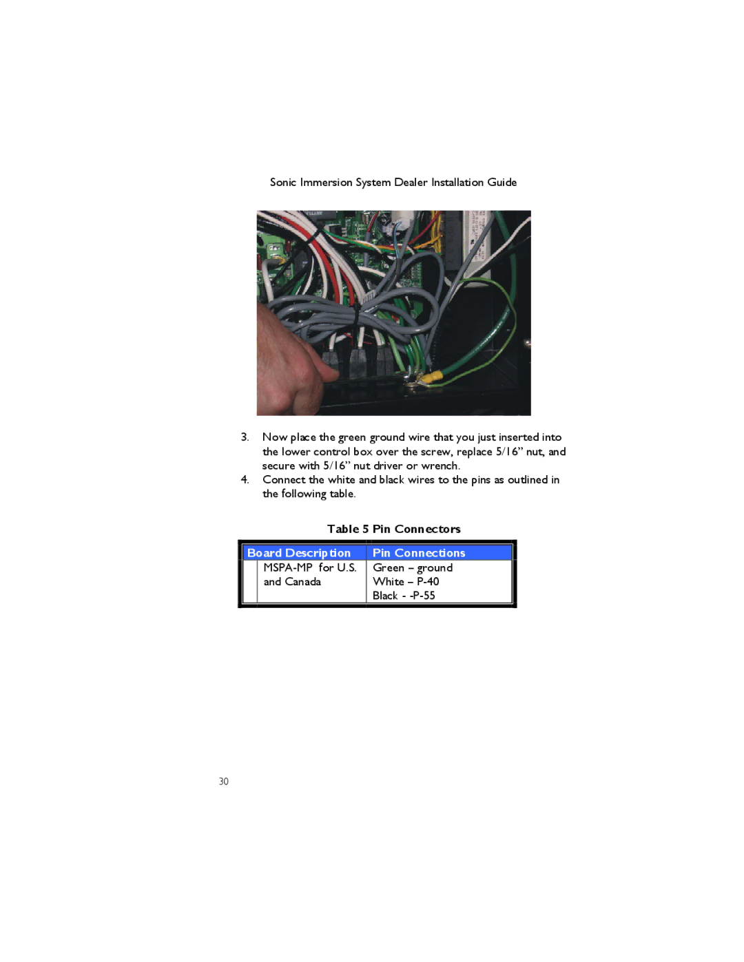 Dimension One Spas 01510-1030 manual Board Description Pin Connections 