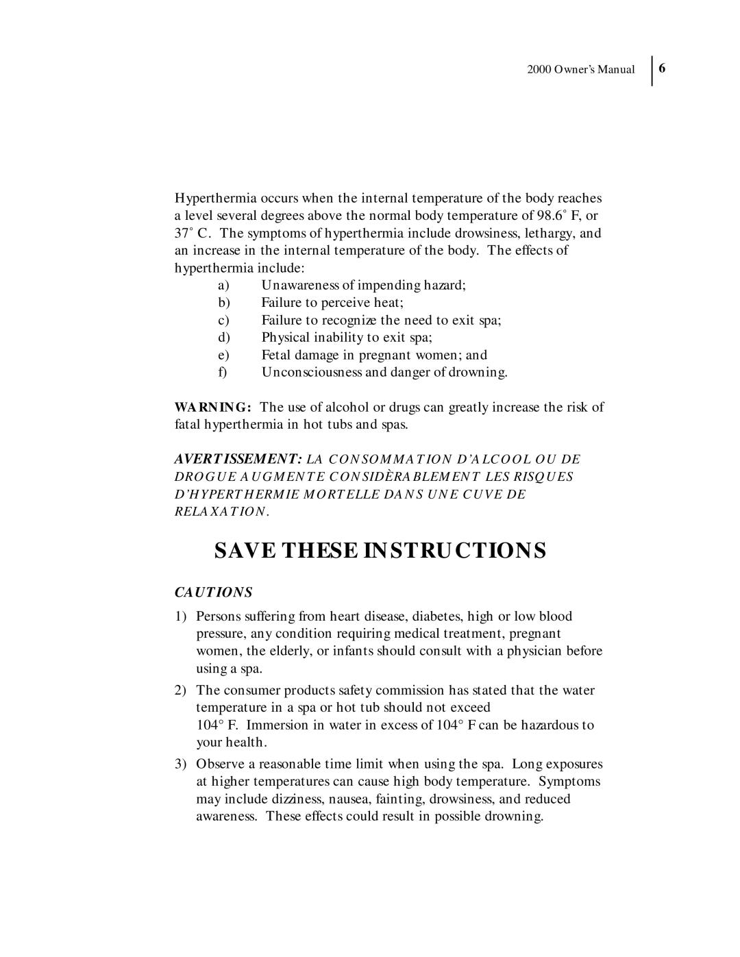 Dimension One Spas 2000 Model manual 