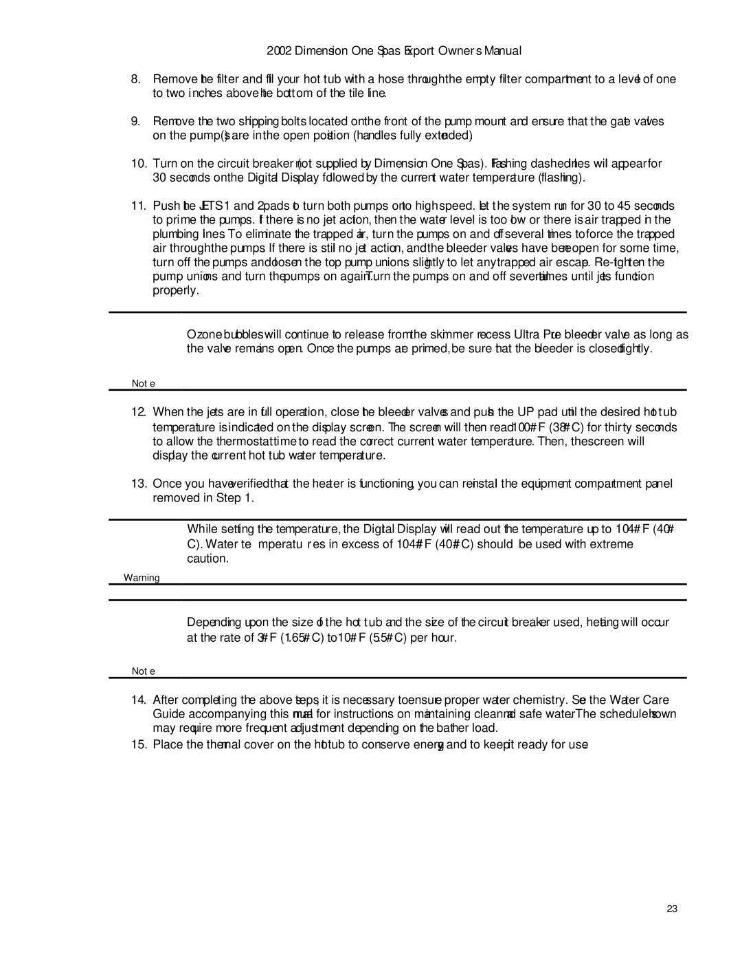 Dimension One Spas Dynamic Massage Sequencer manual 