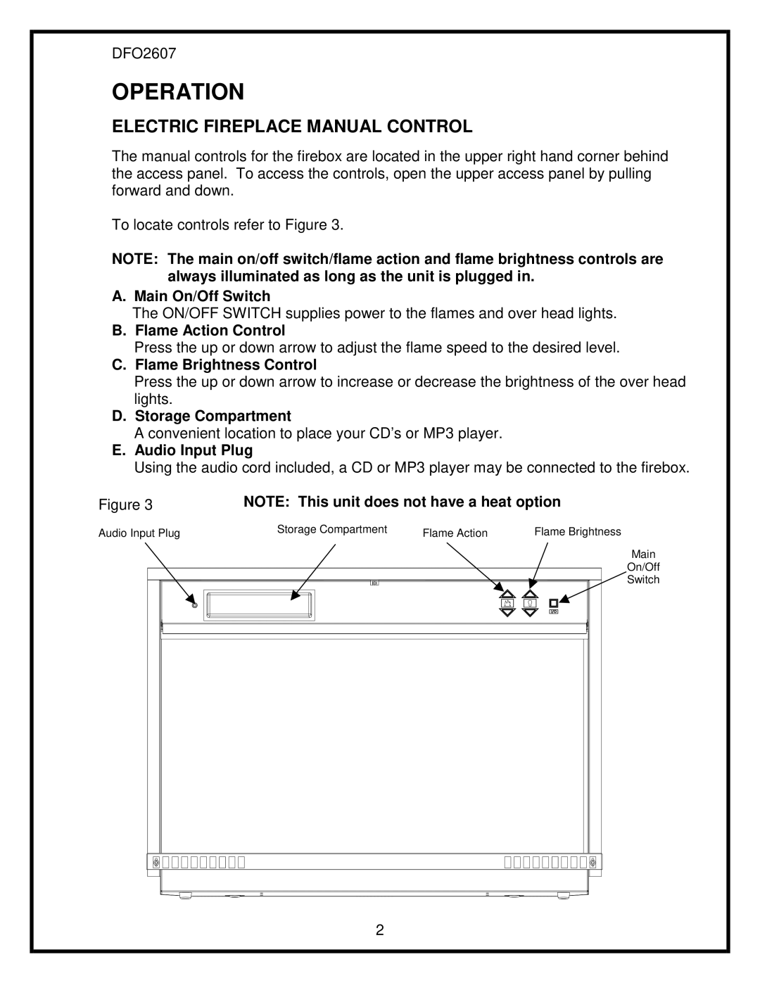 Dimplex 26 service manual Operation 