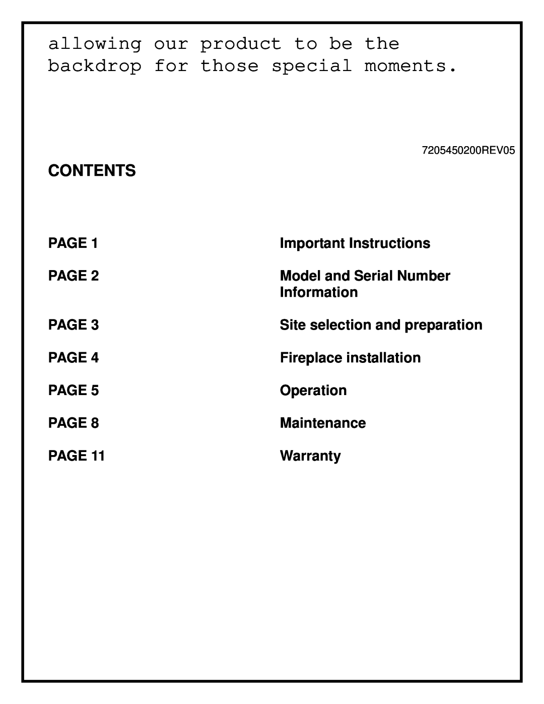 Dimplex 30" FIREPLACE manual Contents 