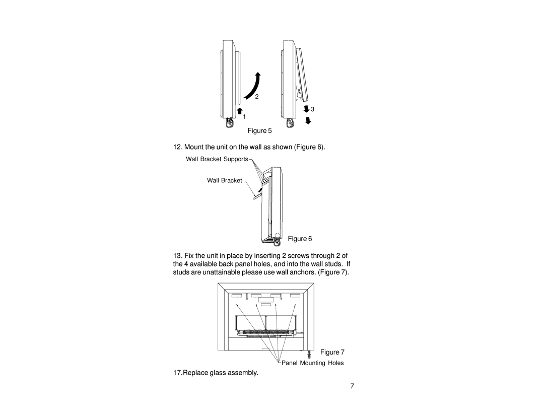 Dimplex 6903950000 manual Mount the unit on the wall as shown Figure 